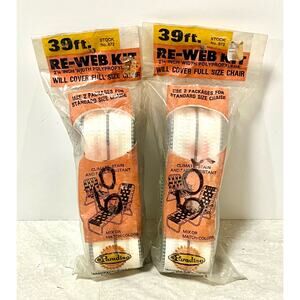 Vintage Wellington RE-WEB KIT Lawn Chair Webbing 39 Feet White Stripes 2 pack